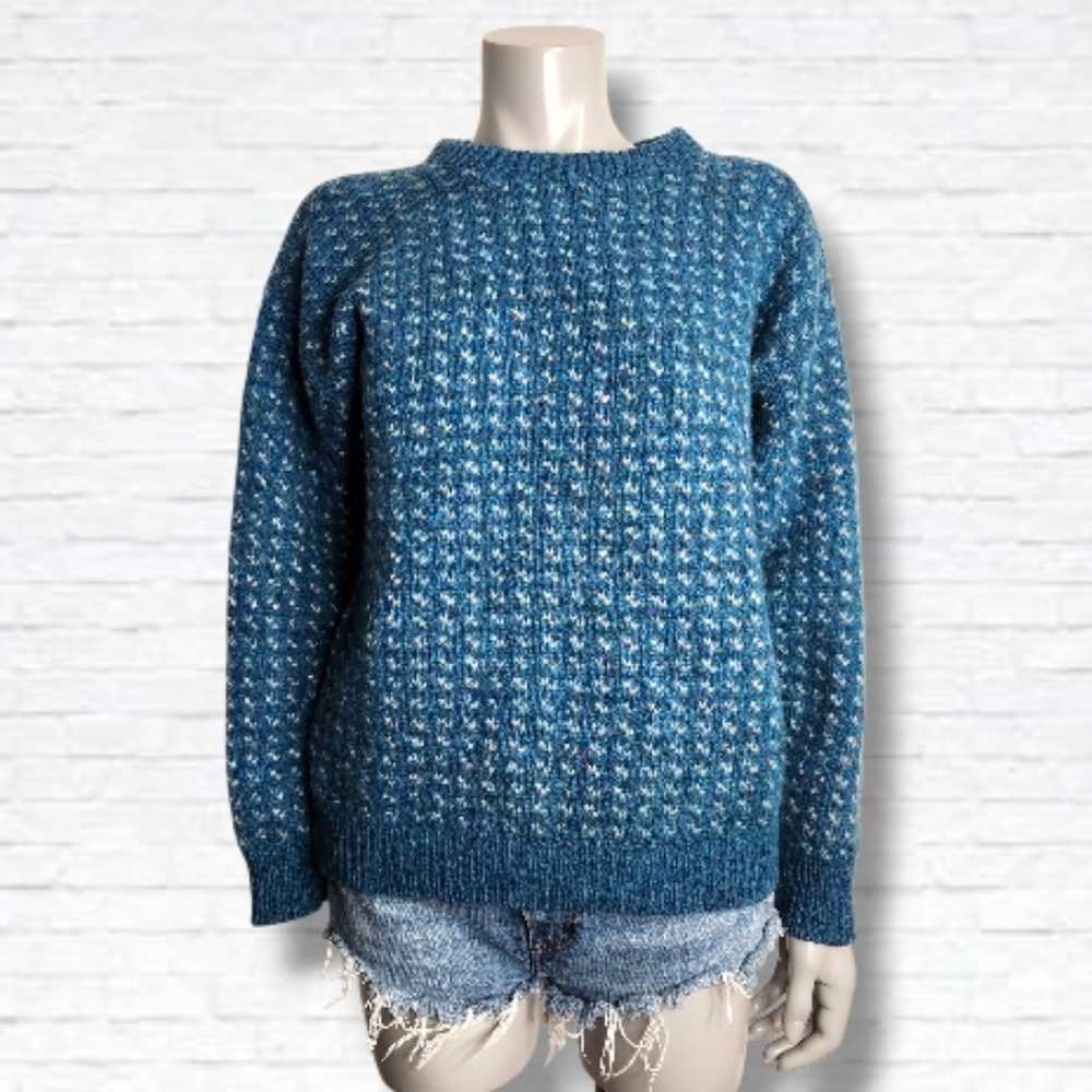 Vintage "ALPS Fine Women's Apparel" Blue Wool Crewneck Sweater Size S